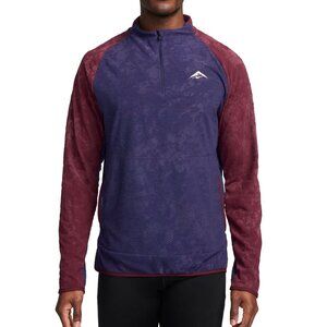 $85 NIKE TRAIL 1/2 ZIP RUNNING PULLOVER JACKET TOP FB7535-555 PURPLE/MAROON L